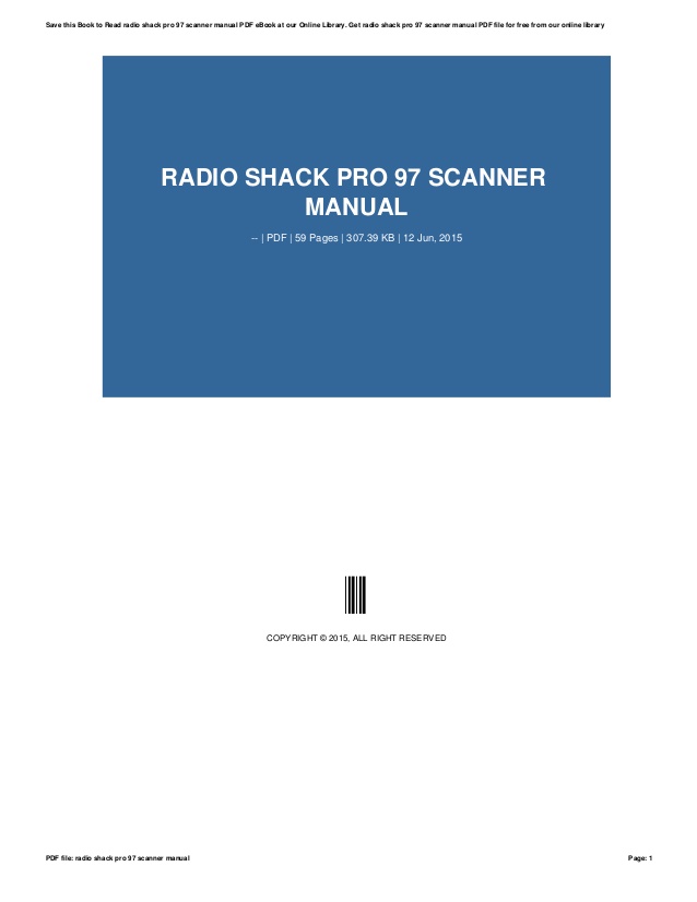 Radio shack pro 97 reset